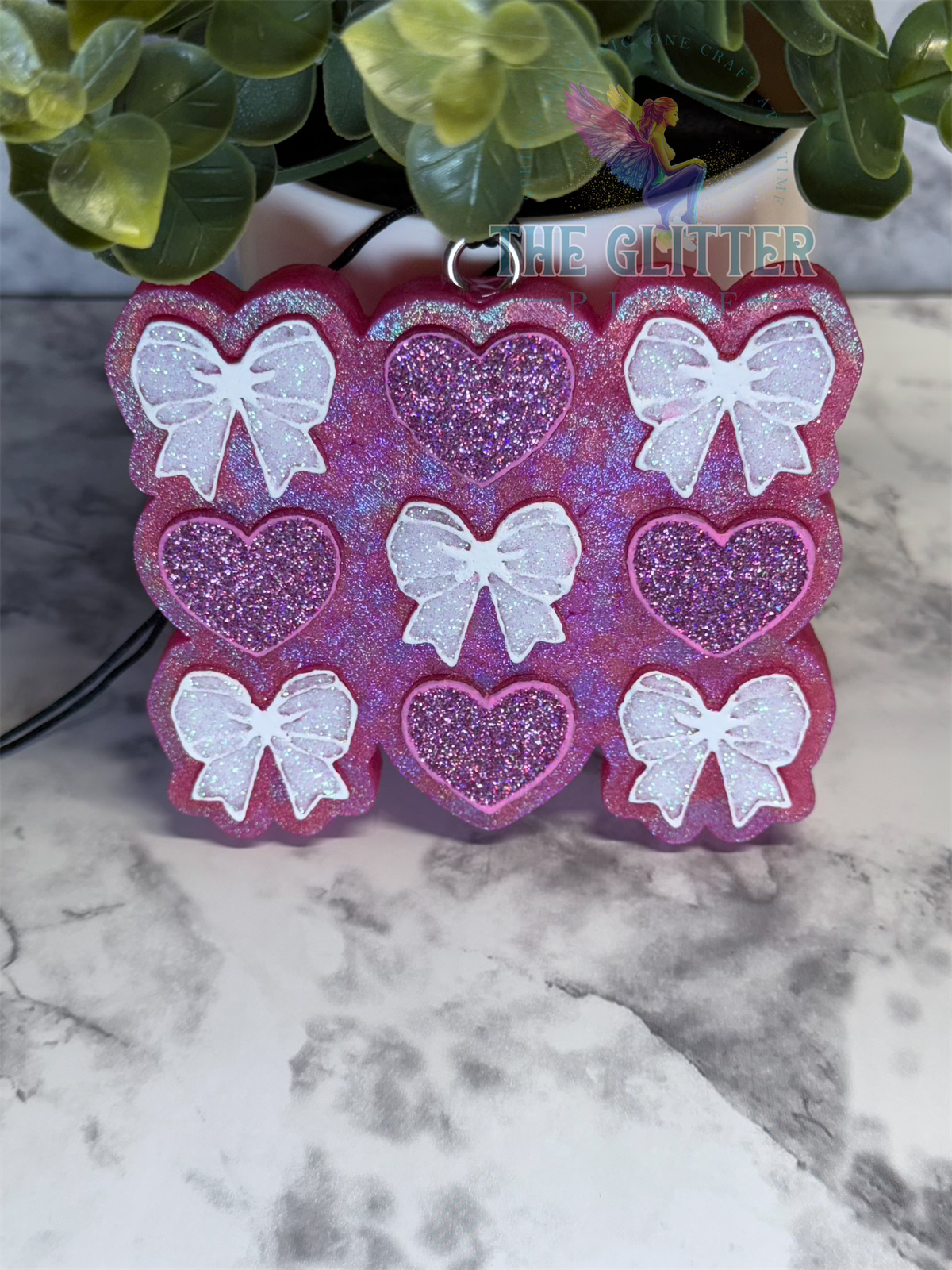 Hearts and Bows Freshie in Caramel Sugar Cookie