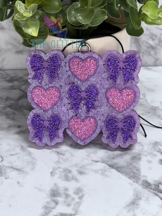 Hearts and Bows Freshie in Mango Papaya Scent